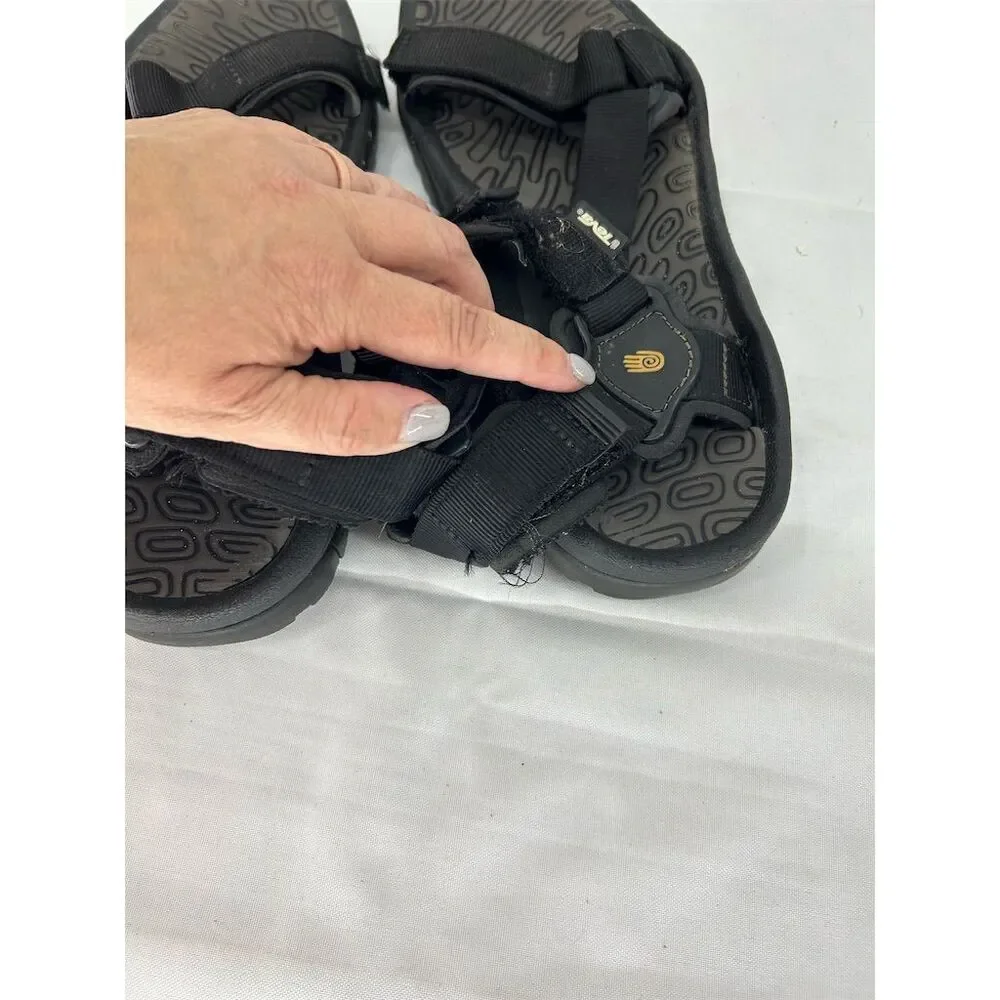 Teva Men's Black Adjustable Strap Sandals Size 10 Outdoor Casual Fair Condition
